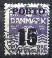 DANMARK DANEMARK 1934 Porto Taxe Postage Due,  Yvert No 36, 15 O Sur 12 O Violet Obl TB - Strafport