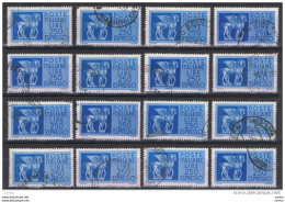 REPUBBLICA:  1968/76  EX. CAVALLI  ALATI  -  £. 250  AZZURRO  US. -  RIPETUTO  16  VOLTE  -  SASS. 37 - Poste Exprèsse/pneumatique