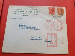 Italie - Enveloppe Commerciale En Recommandé De Rome Pour La France En 1954 - Réf 388 - 1946-60: Poststempel