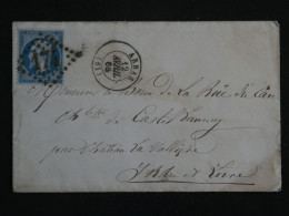 BS1 FRANCE BELLE  LETTRE 1868 ARRAS A CHATEAU LAVALLIERE + NAPOLEON N° 22 ++AFF. INTERESSANT+ - 1862 Napoleone III