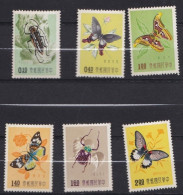 Chine 1958, La Série Complète Papillons Et Insectes, N° 282 à 287, 6 Timbres Neufs , Scan Recto Verso - Ungebraucht