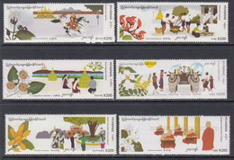 2018 Myanmar Festivals Culture Horses  Complete Set Of 6 Different Stamps MNH - Myanmar (Birmanie 1948-...)