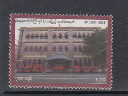 2018 Myanmar Yangoon Post Office Building Complete Set Of 1 MNH - Myanmar (Birmanie 1948-...)