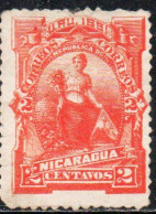 NICARAGUA 1891 GODDESS OF PLENTY 2c USED USATO OBLITERE' - Nicaragua