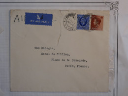 BS1 GREAT BRITAIN  BELLE  LETTRE RR1936 AIR MAIL  BRUNSWICK ?    + COLLECTION HOTEL DU CRILLON PARIS  +AFF. PLAISANT+ - Covers & Documents