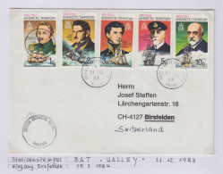 British Antarctic Territory (BAT)  Cover To Switzerland Ca Halley 31.12.1983 (TR151A) - Lettres & Documents