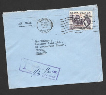 Kenya Uganda & Tanganyika 1960 Underpaid And Taxed Cover Nairobi To UK , 1'25 Elephant Franking - Kenya & Uganda