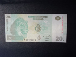 RÉPUBLIQUE DÉMOCRATIQUE DU CONGO : 20 FRANCS   30.6.2003   P 94a     NEUF * - Repubblica Democratica Del Congo & Zaire