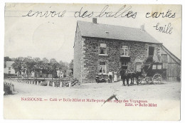 NASSOGNE  - Café Ve Bolle-Millet Et Malle-Poste Au Repos Des Voyageurs  ( TRÈS RARE ) 2 Scans  - Nassogne