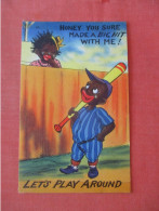 Black Americana      Comic Baseball  Scotch Tape Top & Bottom Border.   Crease     Ref 6039 - Negro Americana