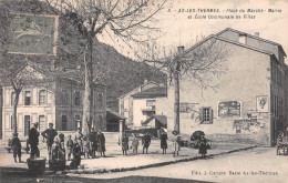 AX-les-THERMES (Ariège) - Place Du Marché - Mairie Et Ecole Communale De Filles - Voyagé 1918 (voir Les 2 Scans) - Ax Les Thermes