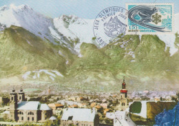 Carte  Maximum   1er  Jour  ANDORRE  Jeux  Olympiques  D' Hiver   INNSBRÜCK   1976 - Hiver 1976: Innsbruck