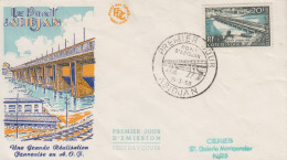 Enveloppe  FDC  1er  Jour   AFRIQUE  OCCIDENTALE  FRANCAISE    Pont   D' ABIDJAN   1958 - Autres & Non Classés