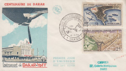 Enveloppe  FDC  1er  Jour   AFRIQUE  OCCIDENTALE  FRANCAISE    Centenaire  De   DAKAR   1959 - Autres & Non Classés