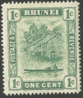 Brunei. 1908-22 View On Brunei River. 1c MH Mult Crown CA W/M.Type II. SG 35 - Brunei (...-1984)