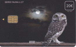 ISN-204 TARJETA DE ESPAÑA DE ISERN DE 20 EUROS DE LA SERIE FAUNA  Nº27 (MOCHUELO-BUHO-OWL-CHOUETTE) - Owls