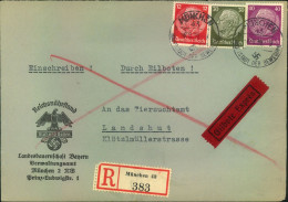 Einschreiben / Eilboten Ab "MÜNCHEN432", Absender "Reichsnährstand" - Covers & Documents