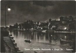 L3503 Torino - Castello Mediovale E Fiume Po - Notturno Notte Nuit Night Nacht Noche / Viaggiata 1963 - Fiume Po