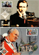 VATICAN FDC 1995 Radio Vatican -set Of 2, Marconi, John Paul II #F129 - Cartoline Maximum