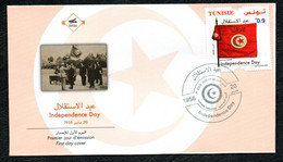 2022 - Tunisia- Tunisie-  Independence Day  - Fête De L’indépendance - Flag - Drapeau - FDC - Buste