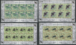 Moldova:Unused Sheets Serie Dragonfly, Bee, Beetle, 2009, MNH - Abeilles