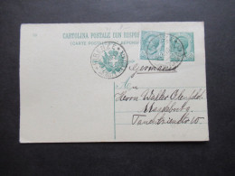 Italien 1919 Ganzsache / Doppelkarte P38 ?! Mit Zusatzfrankatur Stempel Firenze Nach Magdeburg - Ganzsachen