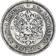 Monnaie, Finlande, Alexander II, 2 Markkaa, 1872, Helsinki, TTB, Argent, KM:7.2 - Finlandia