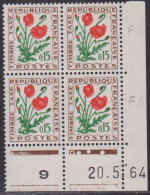 FRANCE TAXE N° 97** TYPE FLEURS COIN DATE DU 20/5/64 - 1960-1969