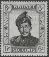 Brunei. 1952-58 Sultan Omar Ali Saifuddin. 6c MH. Mult Script CA. W/M SG 104 - Brunei (...-1984)
