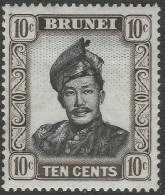 Brunei. 1952-58 Sultan Omar Ali Saifuddin. 10c MH. Mult Script CA. W/M SG 106 - Brunei (...-1984)