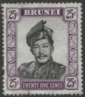 Brunei. 1952-58 Sultan Omar Ali Saifuddin. 25c Used. Mult Script CA. W/M SG 109 - Brunei (...-1984)