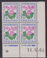 FRANCE TAXE N° 102** TYPE FLEURS COIN DATE DU 18/12/64 - 1960-1969