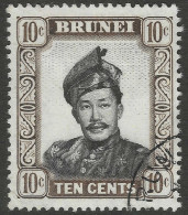 Brunei. 1962-72 Sultan Omar Ali Saifuddin. 10c Used. Upright Mult Block CA. W/M SG 124 - Brunei (...-1984)
