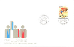 FINLANDE FDC 1987 CHAMPIONNAT D'EUROPE DE LUTTE - Lucha