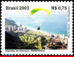 Ref. BR-2907 BRAZIL 2003 SPORTS, PARACHUTTING, PARAGLIDING, , MI# 3339, MNH 1V Sc# 2907 - Paracadutismo