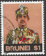Brunei. 1975 Sultan Sir Hassanal Bolkiah Mu'izzaddin Waddaulah. $1 Used. W/M SG 256 - Brunei (...-1984)