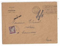 BAR Le DUC Meuse Lettre Préfet Ob Meca Centre Excursion Dreyfus BAR103 Griffe A TAXER Article 316 Taxe 50 C T37 Commercy - 1859-1959 Cartas & Documentos