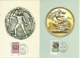 Delcampe - GRECE - 2 CARTES MAXIMUM - Yvert BLOC N° 17 - CENTENAIRE TIMBRE CRETOIS - Maximumkarten (MC)