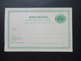 Schweden 1889 ?! / Um 1900 Ganzsache / Doppelkarte Fem Öre Ungebraucht - Postwaardestukken