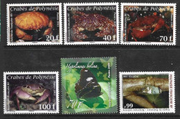 Faune De Polynesie (crabes,papillon Bleu Lune,cigale,etc)   6 Timbres Neufs ** - Neufs