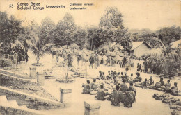 CONGO BELGE - Léopoldville - Chameaux Porteurs - Carte Postale Ancienne - Congo Belga