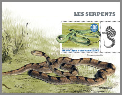 CENTRAL AFRICAN 2022 MNH Snakes Schlangen Serpents S/S II - OFFICIAL ISSUE - DHQ2318 - Serpents