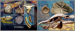 LIBERIA 2022 MNH Fossils Fossilien Fossiles M/S+S/S - OFFICIAL ISSUE - DHQ2318 - Fósiles