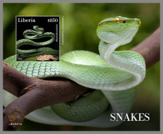 LIBERIA 2022 MNH Snakes Schlangen Serpents S/S - OFFICIAL ISSUE - DHQ2318 - Serpents