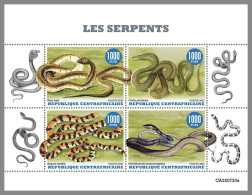 CENTRAL AFRICAN 2022 MNH Snakes Schlangen Serpents M/S - IMPERFORATED - DHQ2318 - Serpents