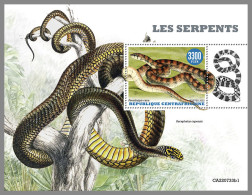 CENTRAL AFRICAN 2022 MNH Snakes Schlangen Serpents S/S I - IMPERFORATED - DHQ2318 - Serpents