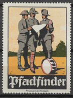   Old Original GERMANY DEUTSCHE  Scouting Pfadfinder Scouts Reklamemarke Poster Stamp VIGNETTE CINDERELLA  - Unused Stamps