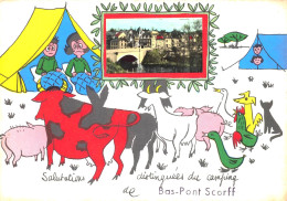 BAS PONT-SCORFF - Salutations Distinguées Du Camping - Tentes - Animaux De La Ferme - Pont Scorff