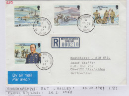 British Antarctic Territory (BAT) Registered Cover Ca Halley 30 DE 1987 (TR163) - Cartas & Documentos