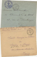 2 DEVANTS DE LETTRES  FRANCHISE POSTES NAVALES MED. G -1918 - Poste Maritime